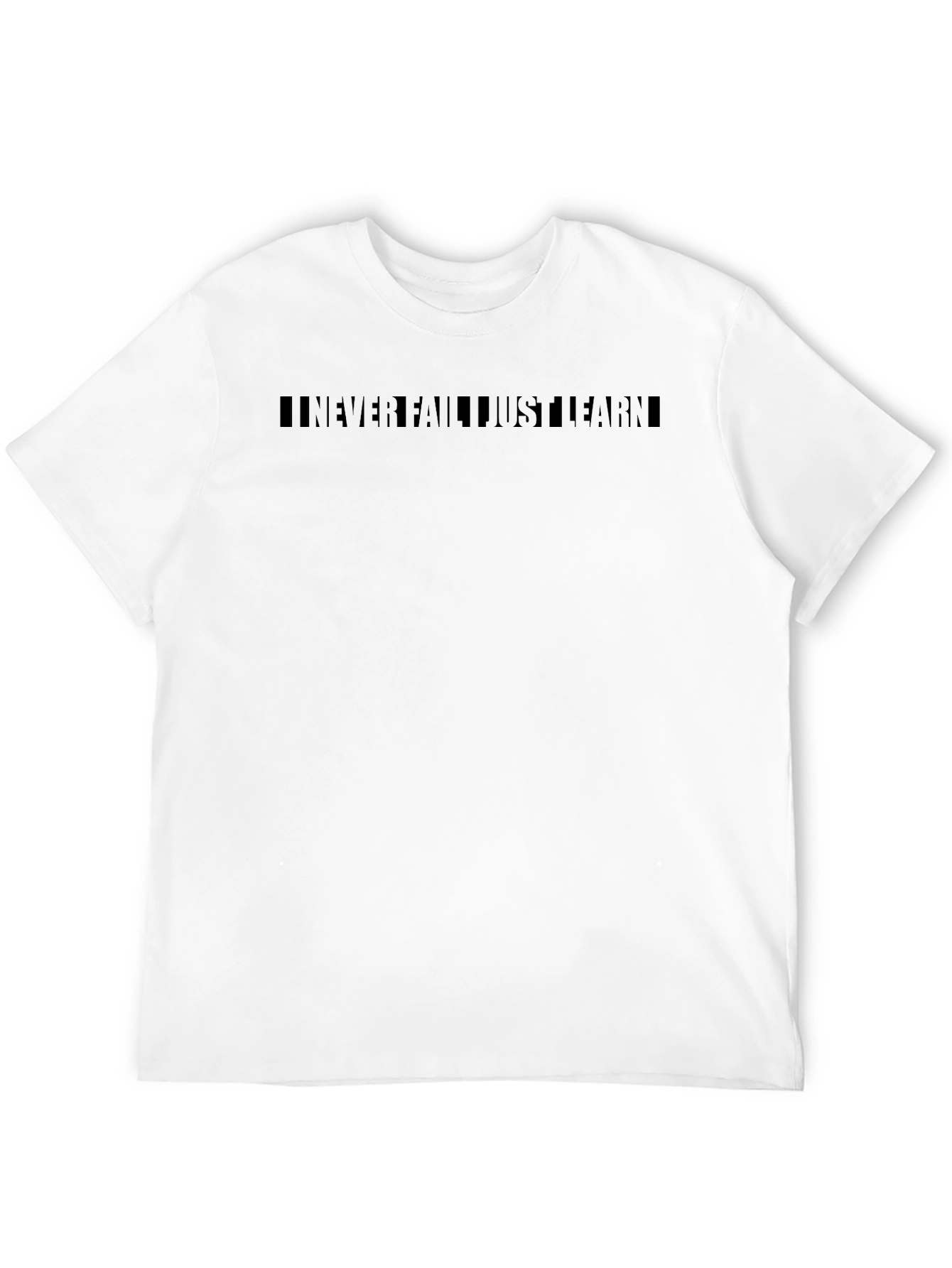 Never Fail Just Learn Black Graphic Tee