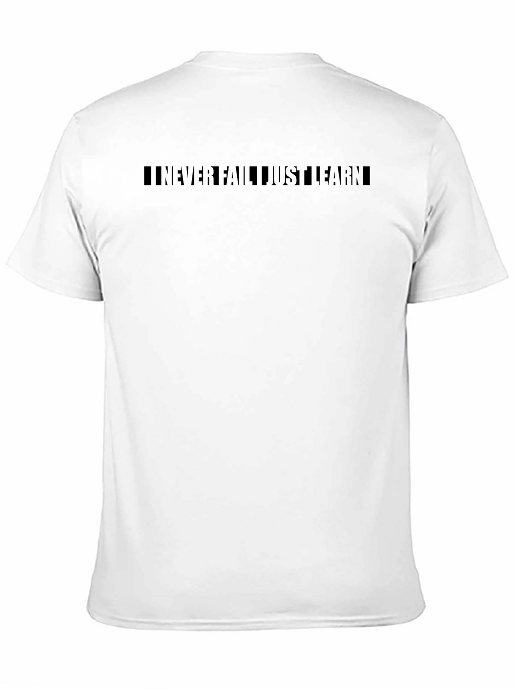 Never Fail Just Learn Black Graphic Tee