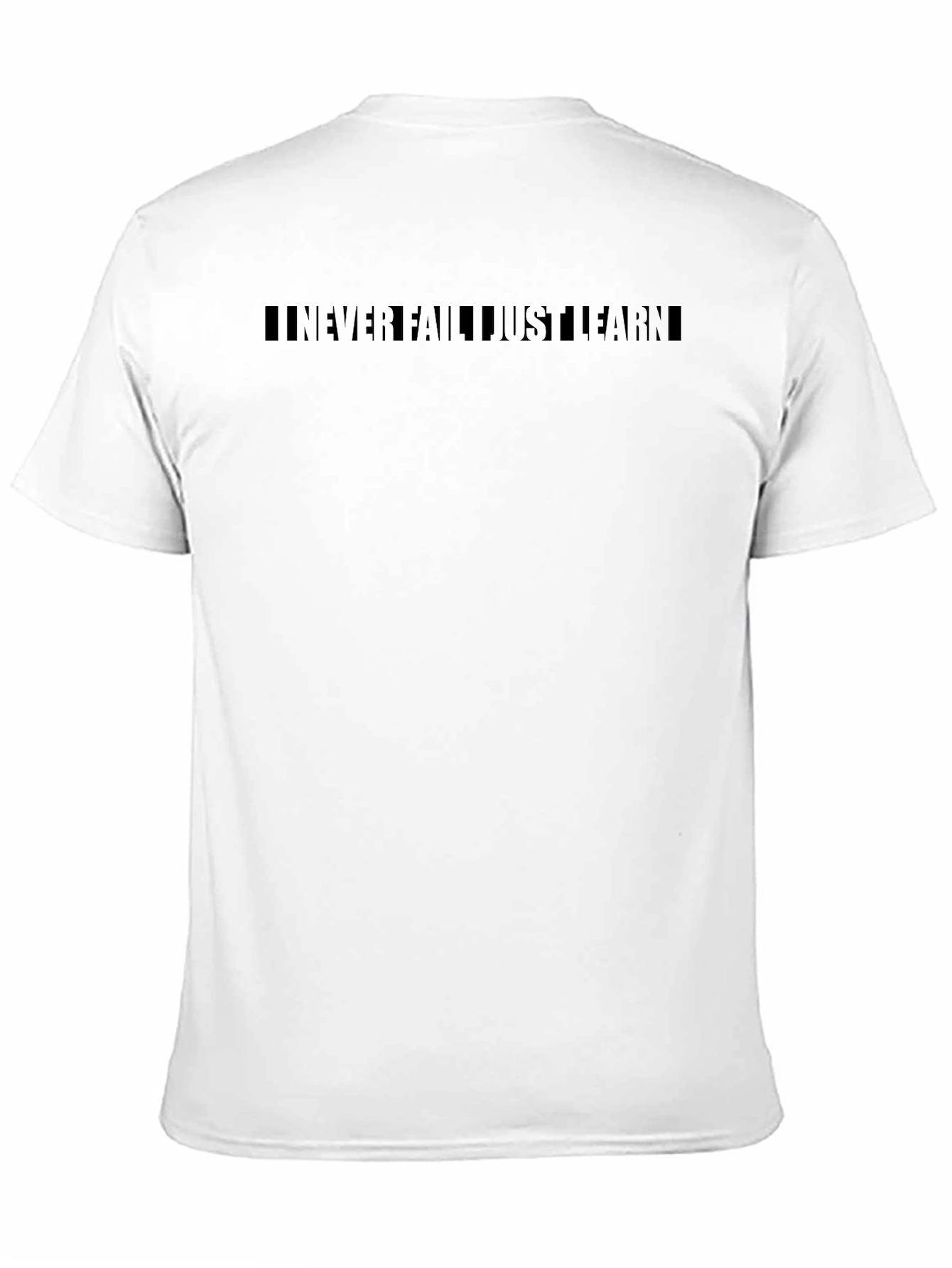 Never Fail Just Learn Black Graphic Tee