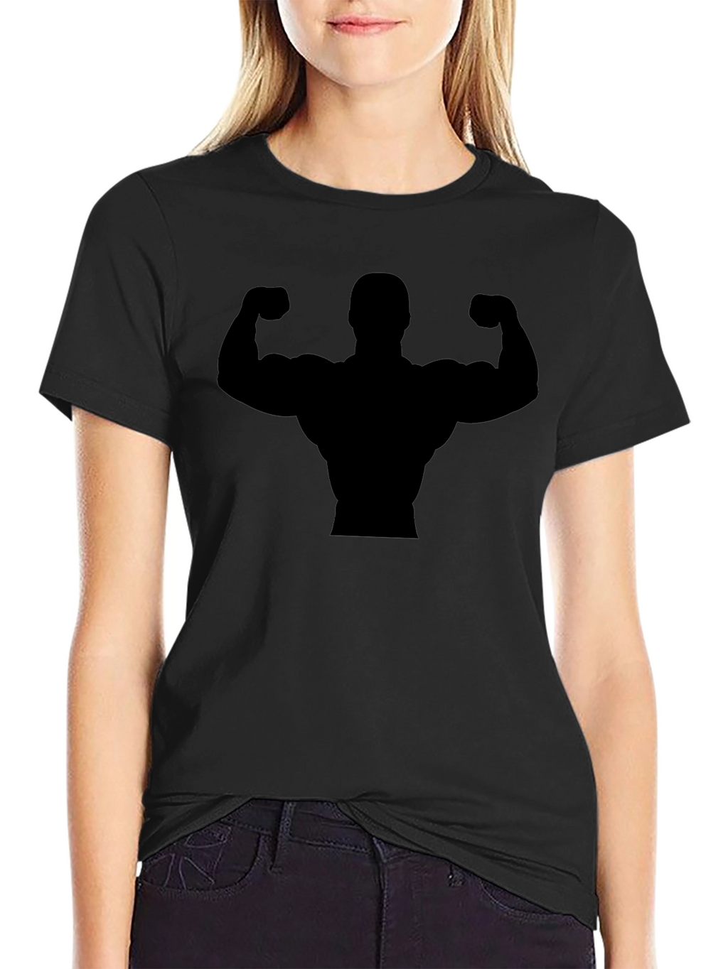 Muscle Man Silhouette Black T-Shirt