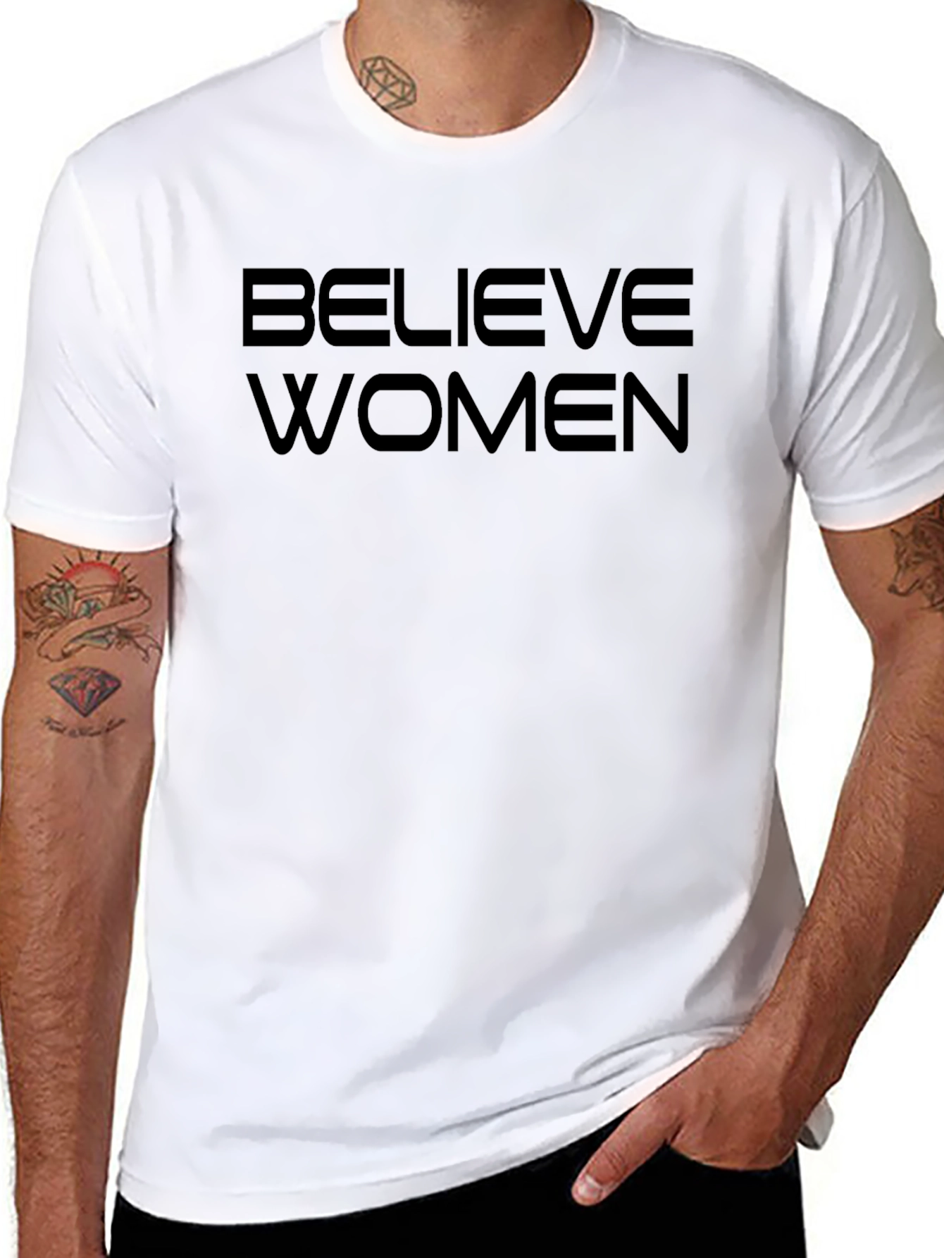 Believe Women Black Graphic Tee - Activism Shirt