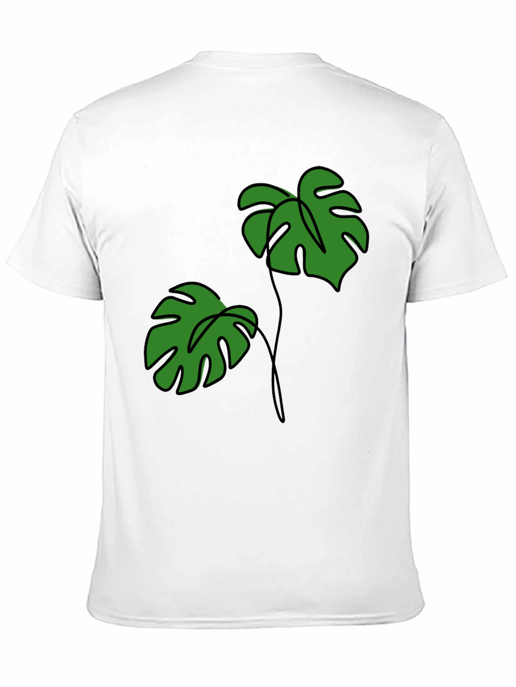 Tropical Monstera Leaf Graphic Tee - Black