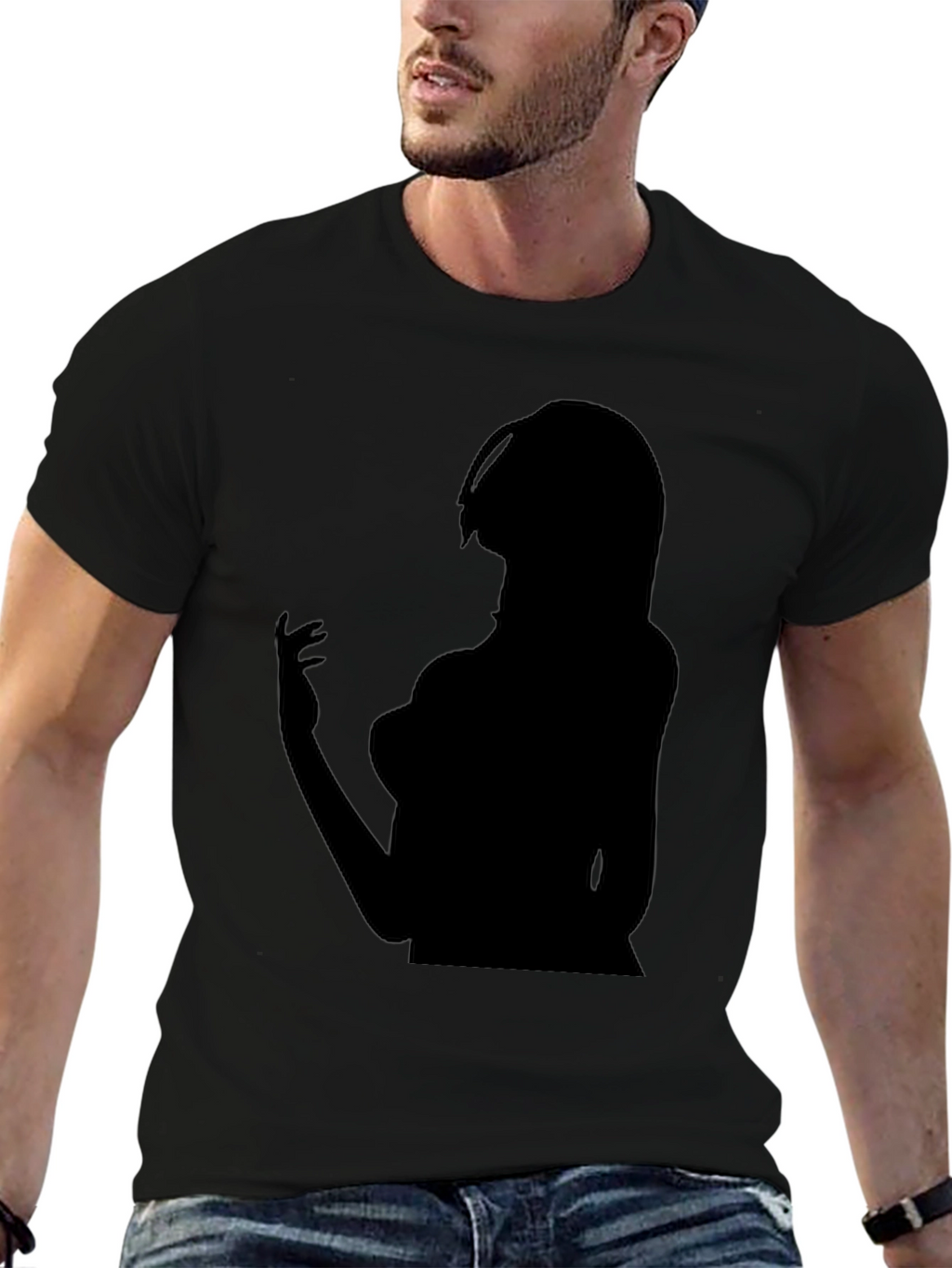 Silhouette Graphic Tee - Edgy Black T-Shirt