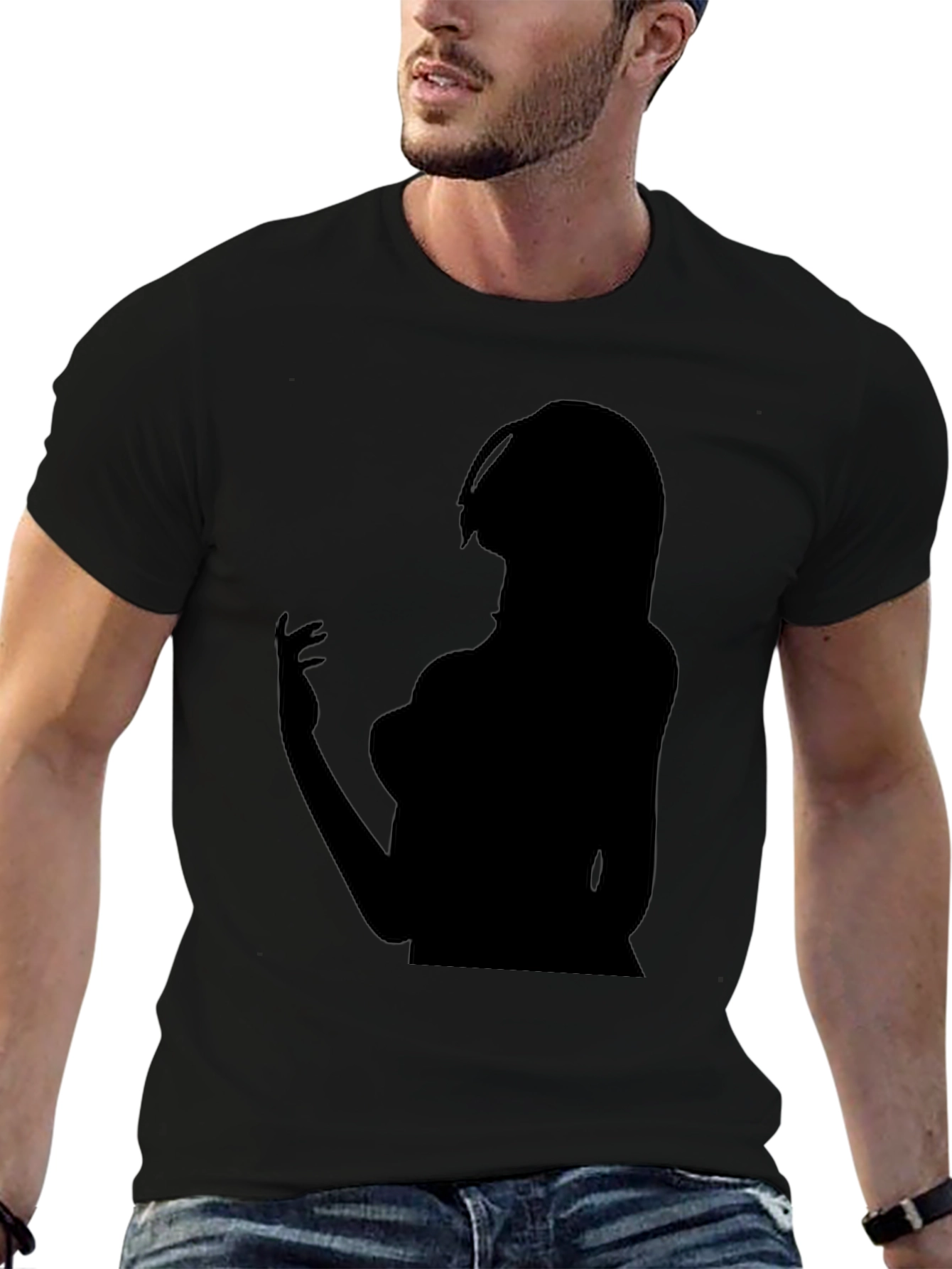 Silhouette Graphic Tee - Edgy Black T-Shirt