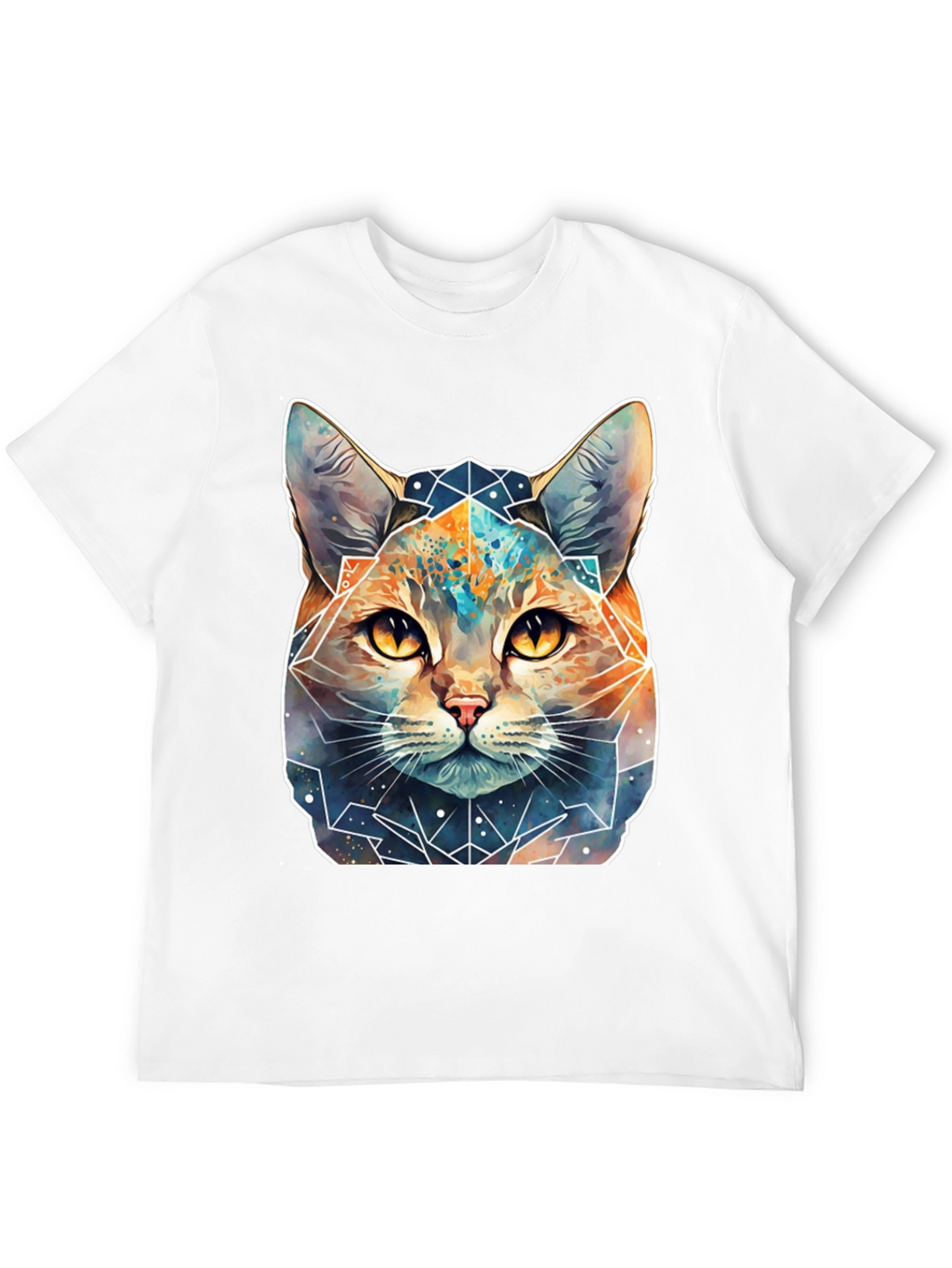 Geometric Galaxy Cat T-Shirt - Unisex