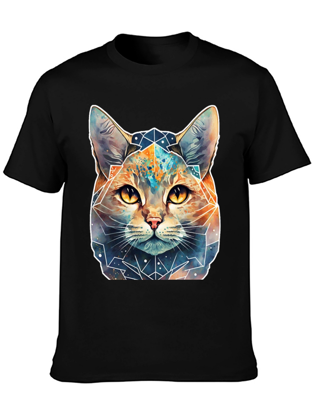 Geometric Galaxy Cat T-Shirt - Unisex