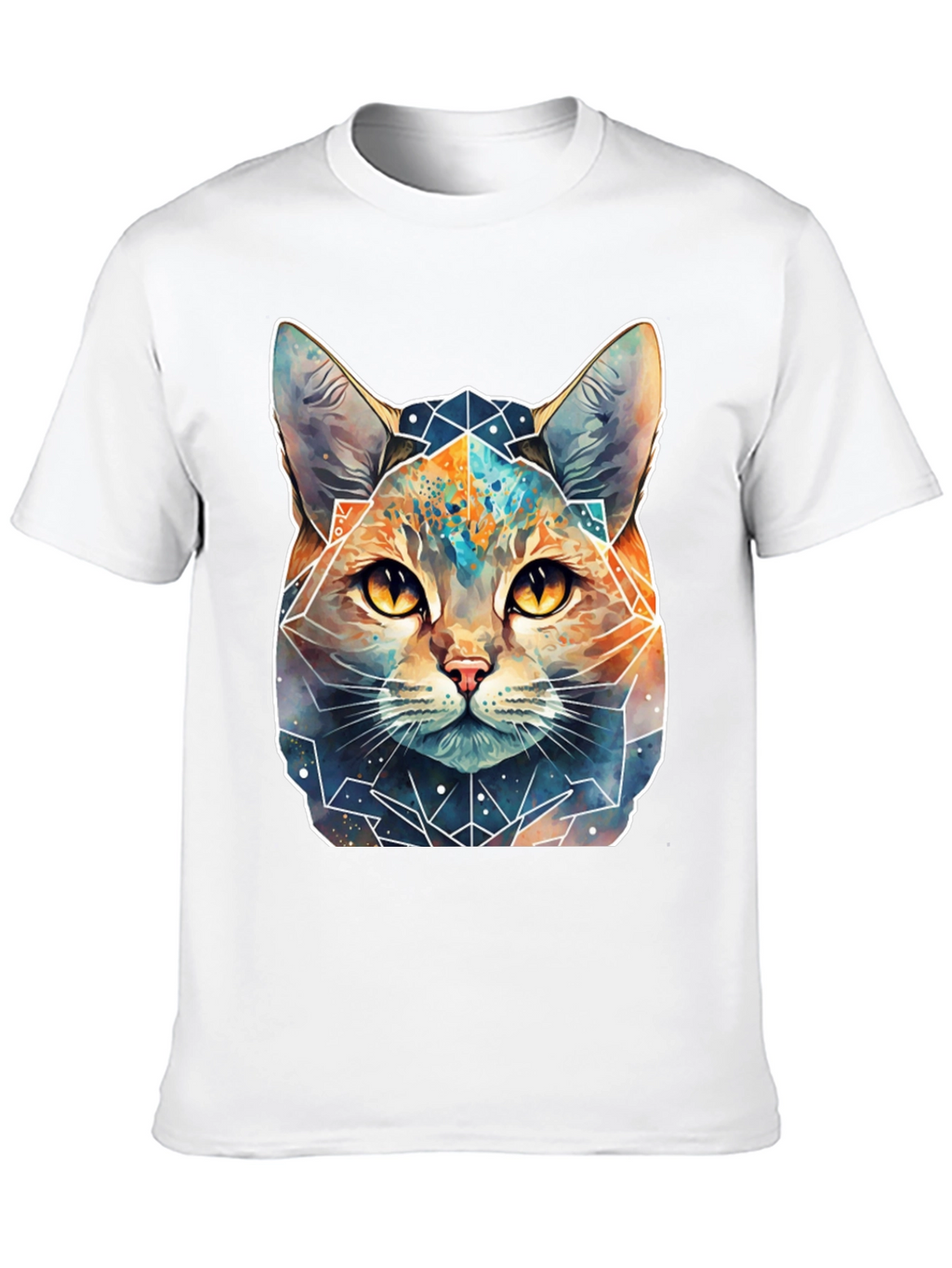 Geometric Galaxy Cat T-Shirt - Unisex