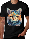 Geometric Galaxy Cat T-Shirt - Unisex
