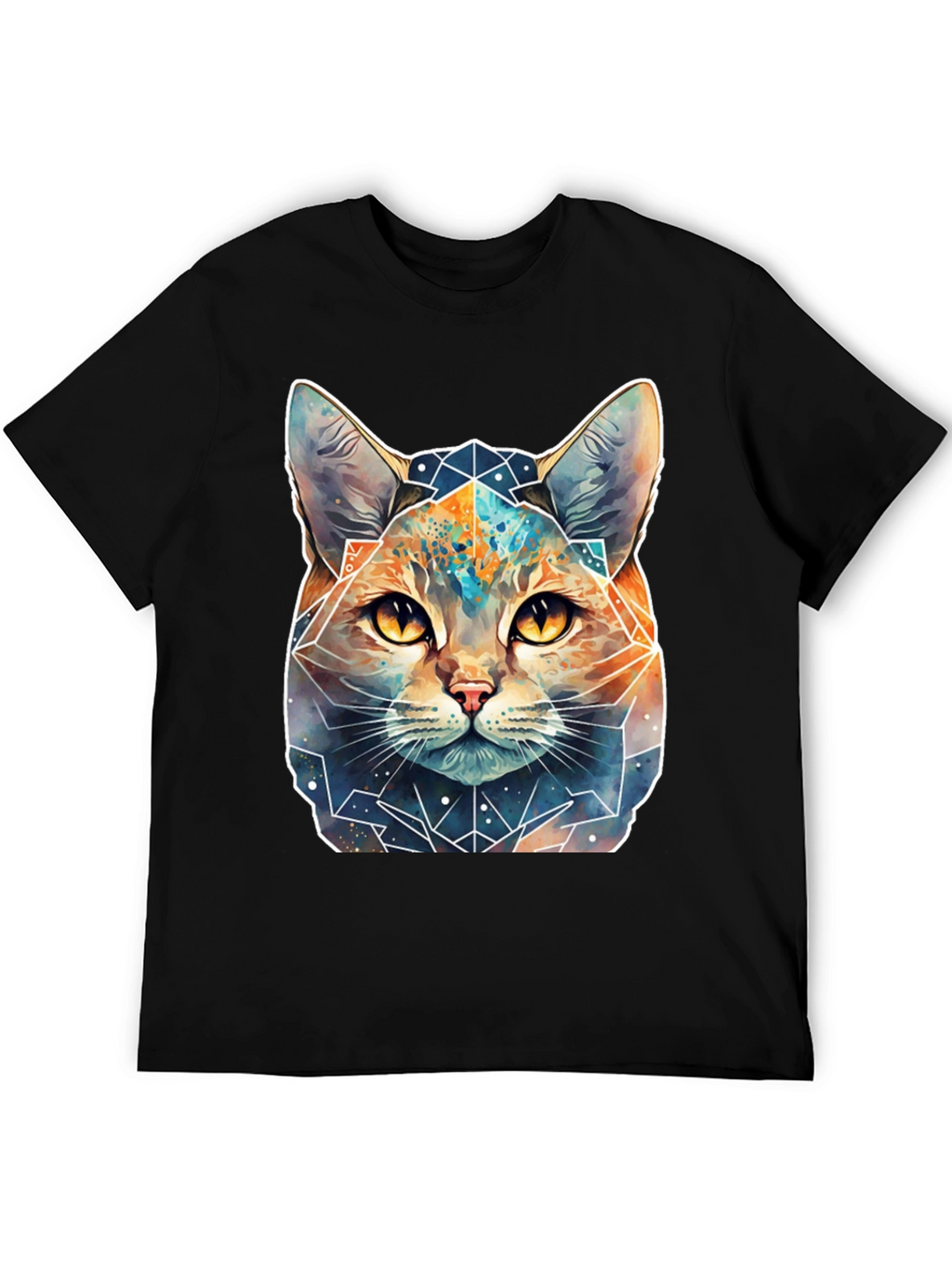Geometric Galaxy Cat T-Shirt - Unisex