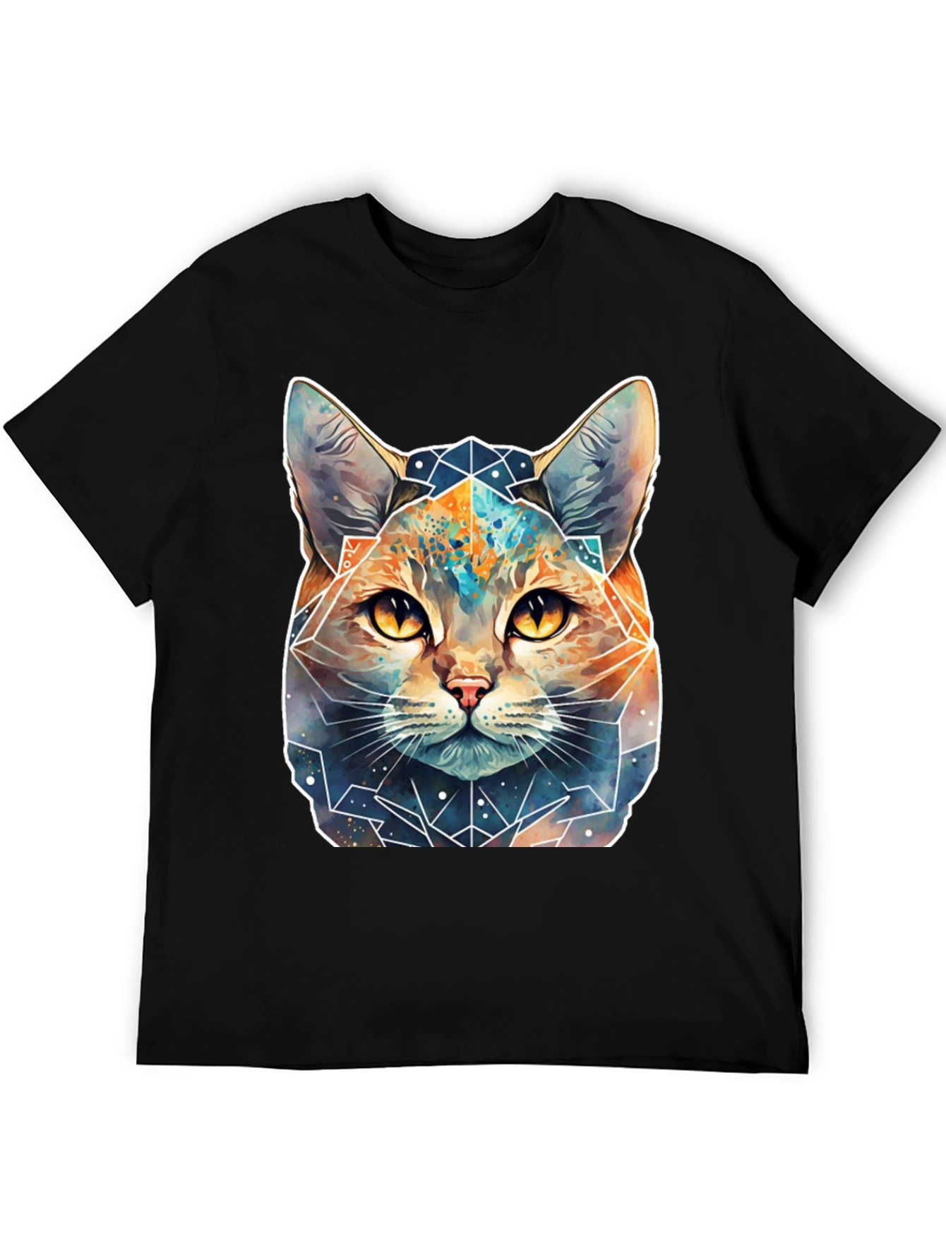 Geometric Galaxy Cat T-Shirt - Unisex
