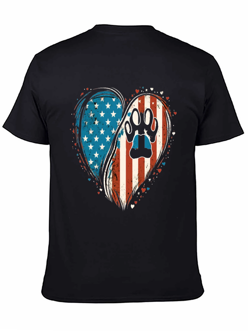 Patriotic Paw Print Heart T-Shirt