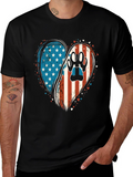 Patriotic Paw Print Heart T-Shirt