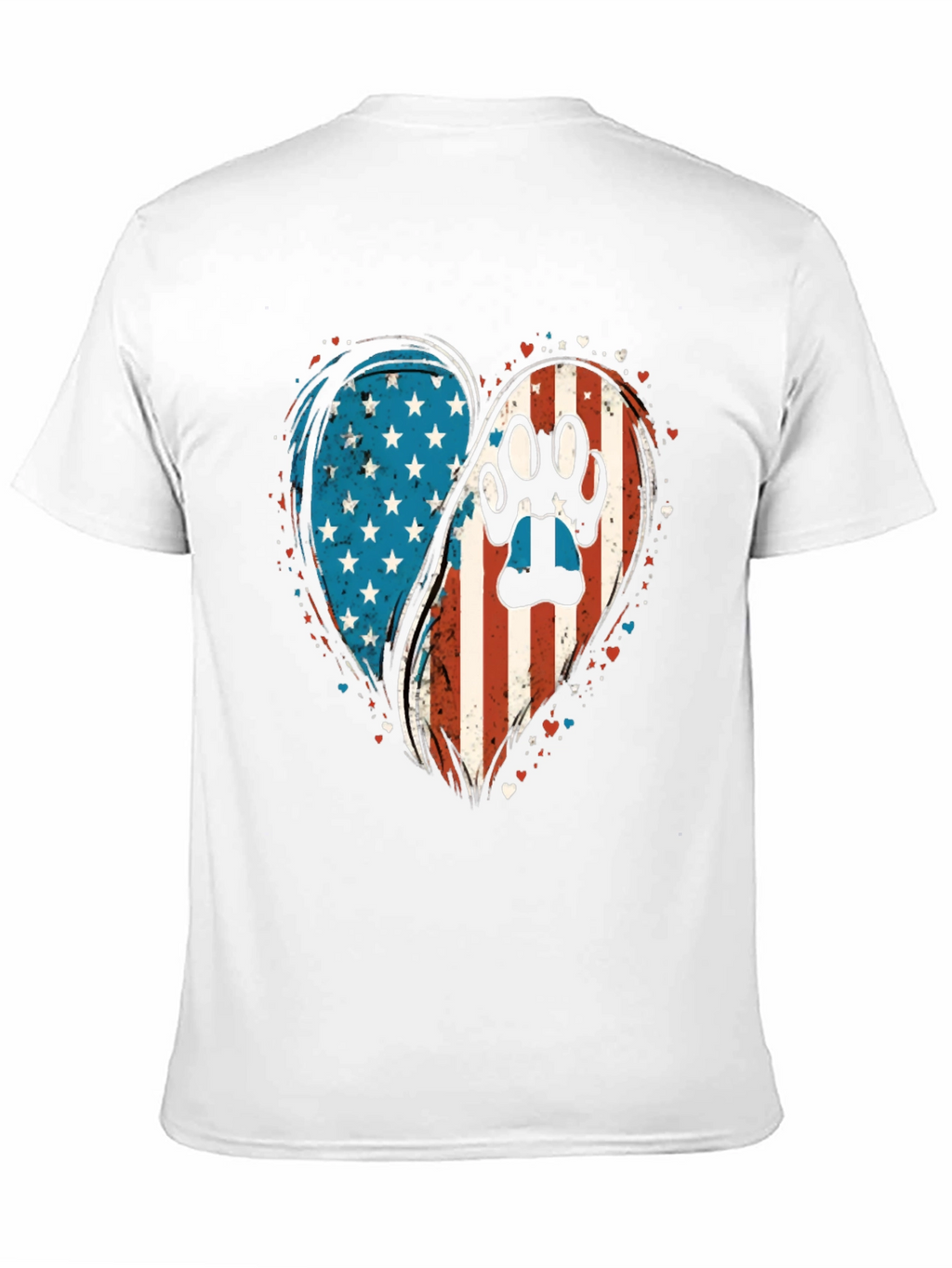 Patriotic Paw Print Heart T-Shirt
