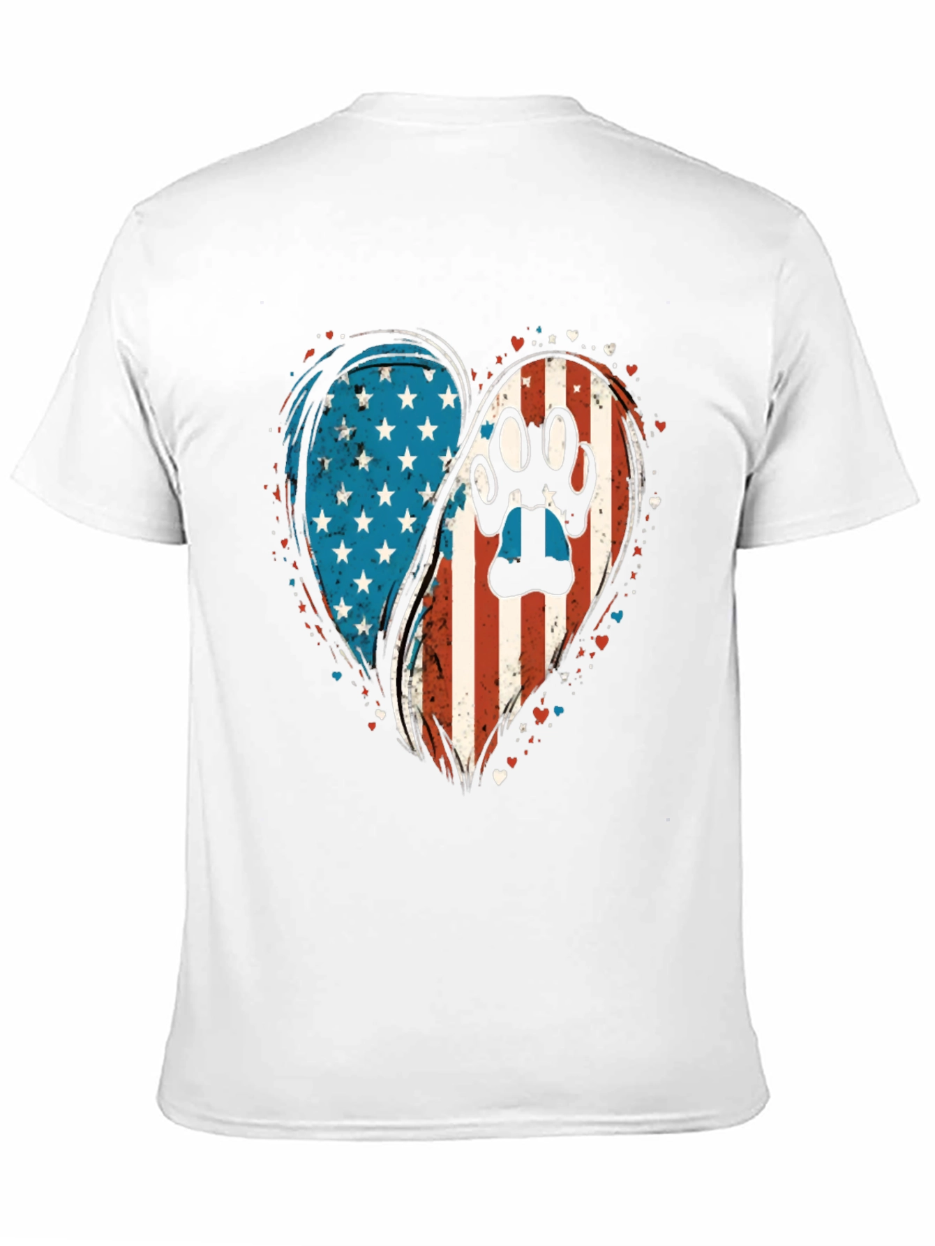 Patriotic Paw Print Heart T-Shirt