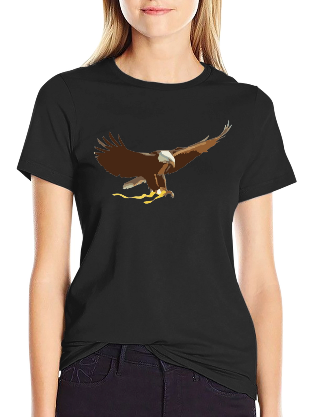 Eagle Graphic Print Black T-Shirt