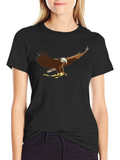 Eagle Graphic Print Black T-Shirt