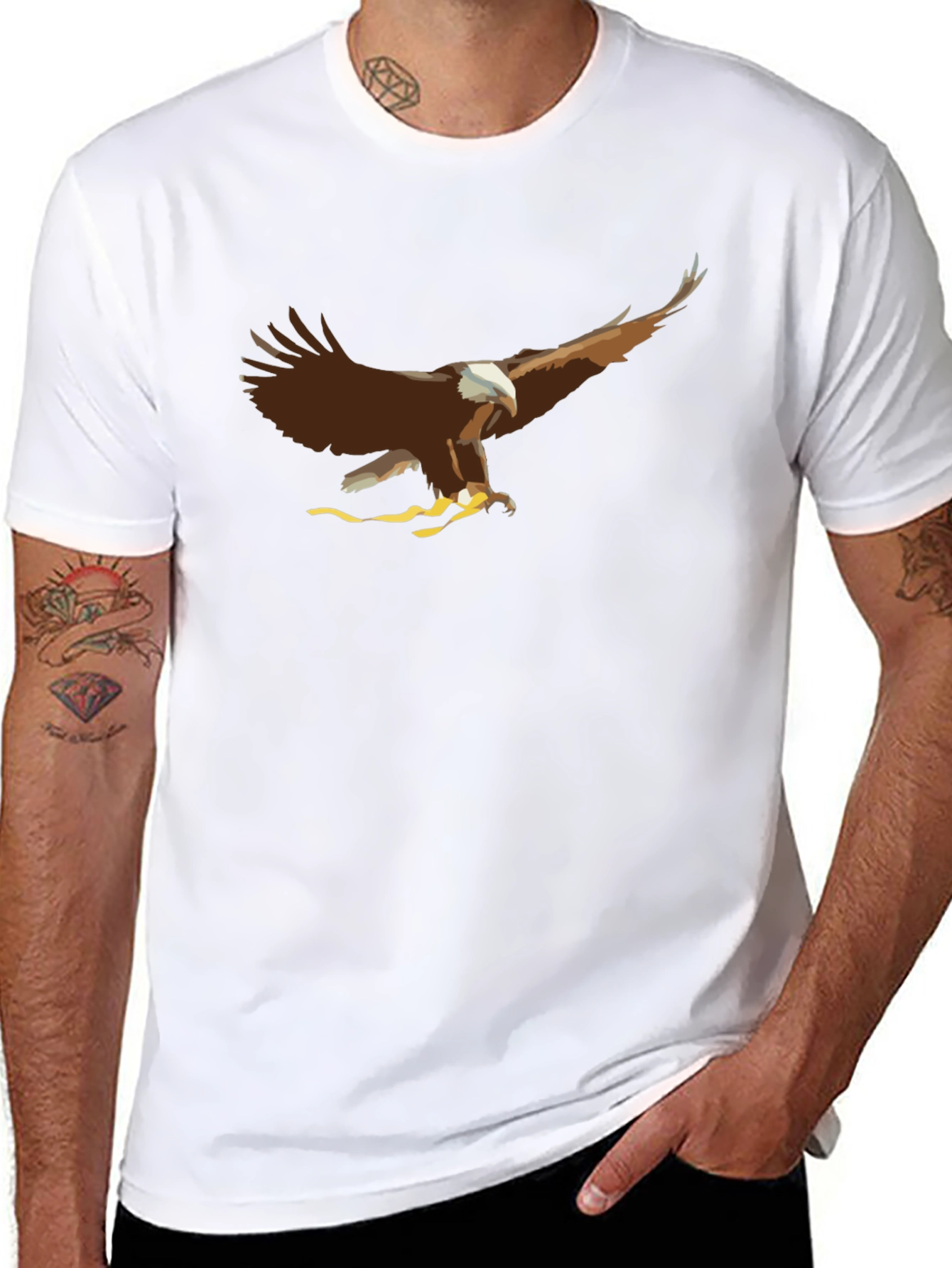 Eagle Graphic Print Black T-Shirt