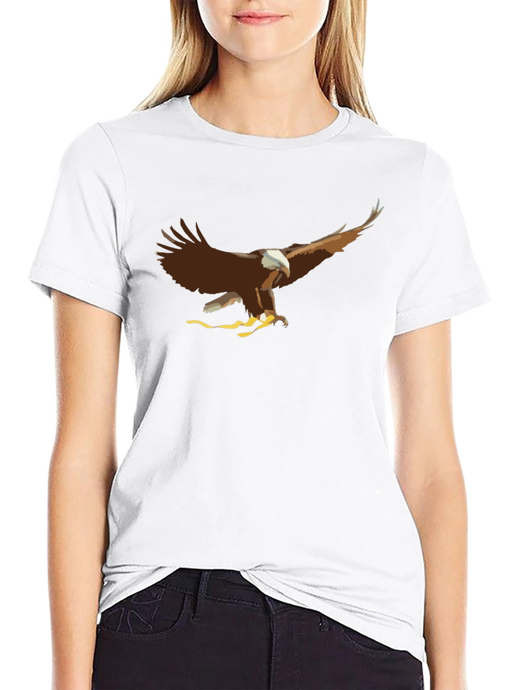 Eagle Graphic Print Black T-Shirt