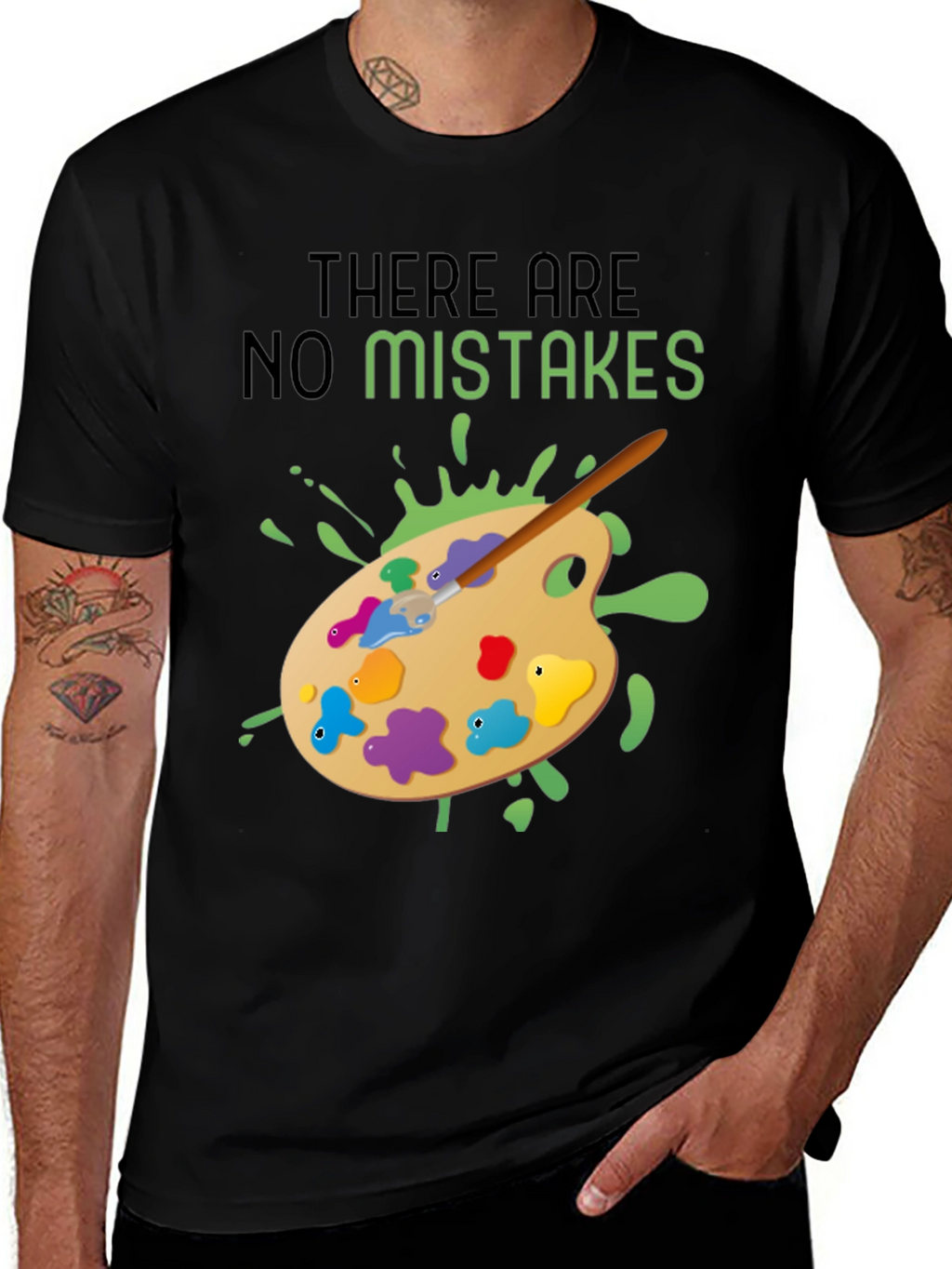 Artistic No Mistakes Graphic Tee - Black