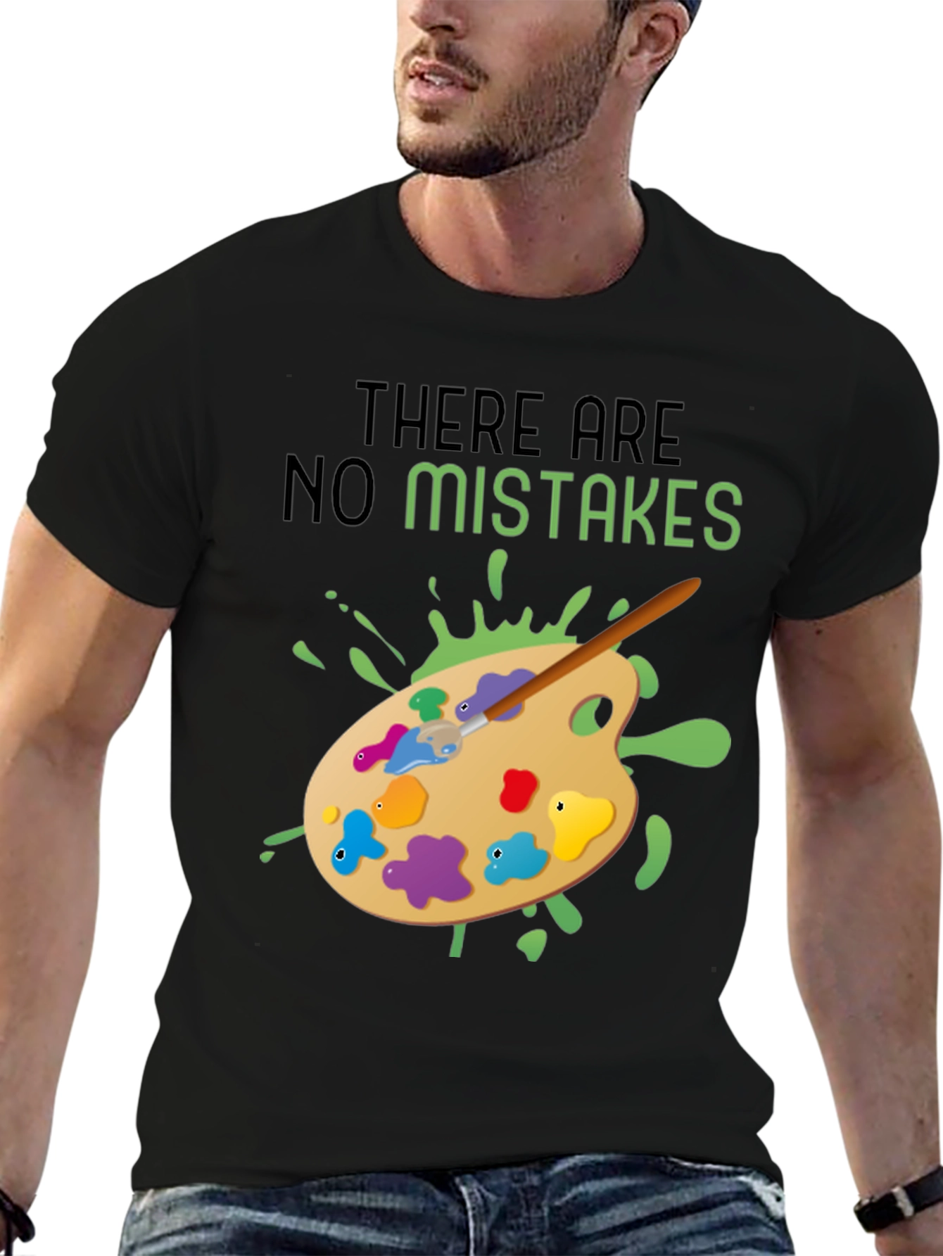 Artistic No Mistakes Graphic Tee - Black