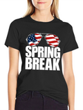 Spring Break USA Flag Sunglasses Graphic Tee