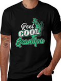 Reel Cool Grandpa Black T-Shirt