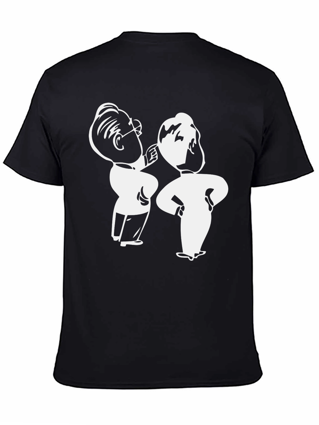 Quirky Cartoon Graphic T-Shirt - Black Cotton Tee