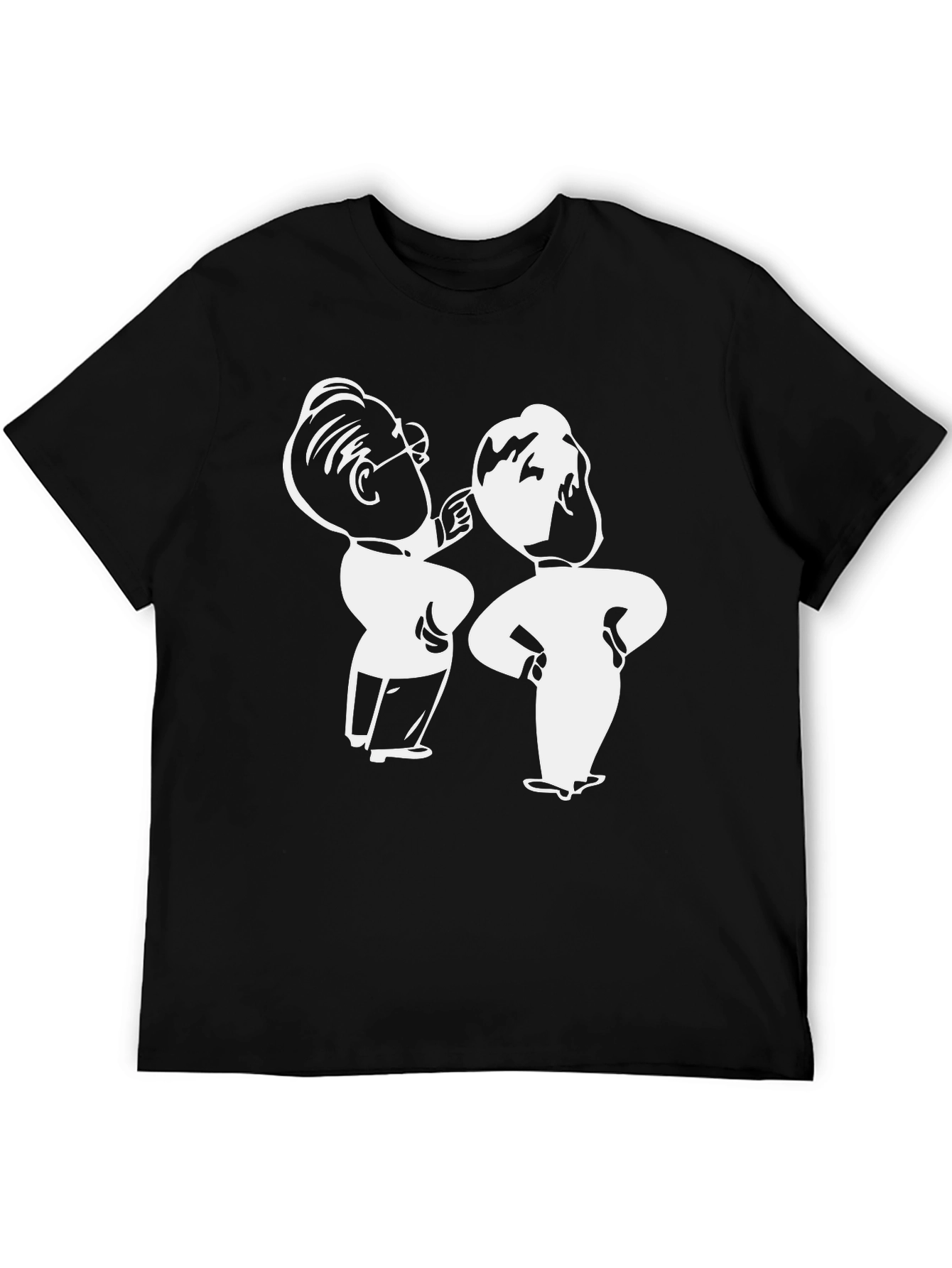 Quirky Cartoon Graphic T-Shirt - Black Cotton Tee