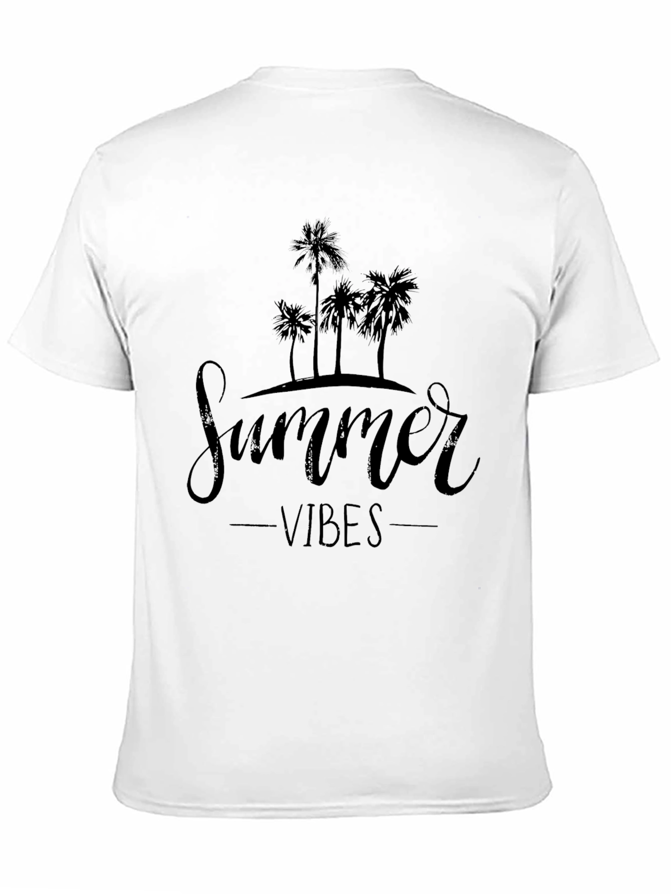 Summer Vibes Graphic Tee - Black Palm Tree T-Shirt