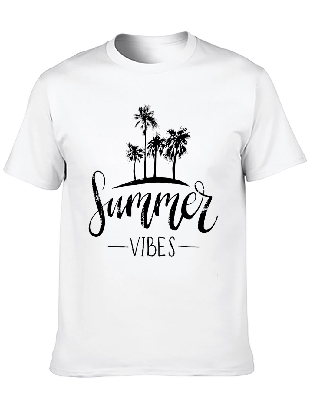 Summer Vibes Graphic Tee - Black Palm Tree T-Shirt