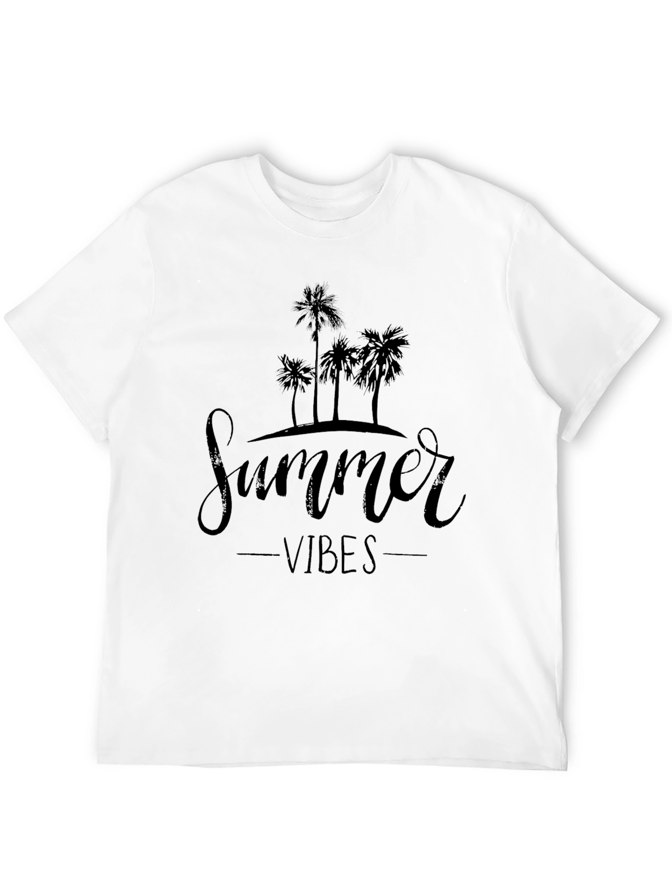 Summer Vibes Graphic Tee - Black Palm Tree T-Shirt