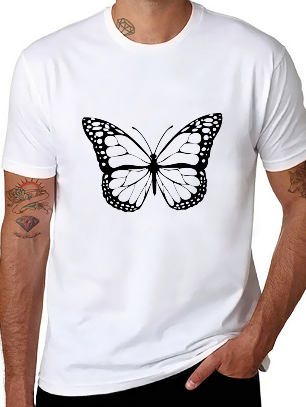 Butterfly Graphic Black T-Shirt