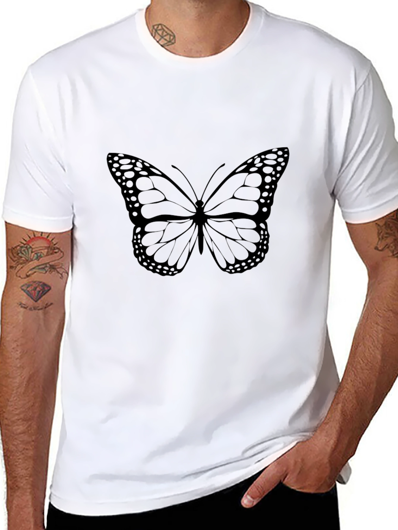 Butterfly Graphic Black T-Shirt
