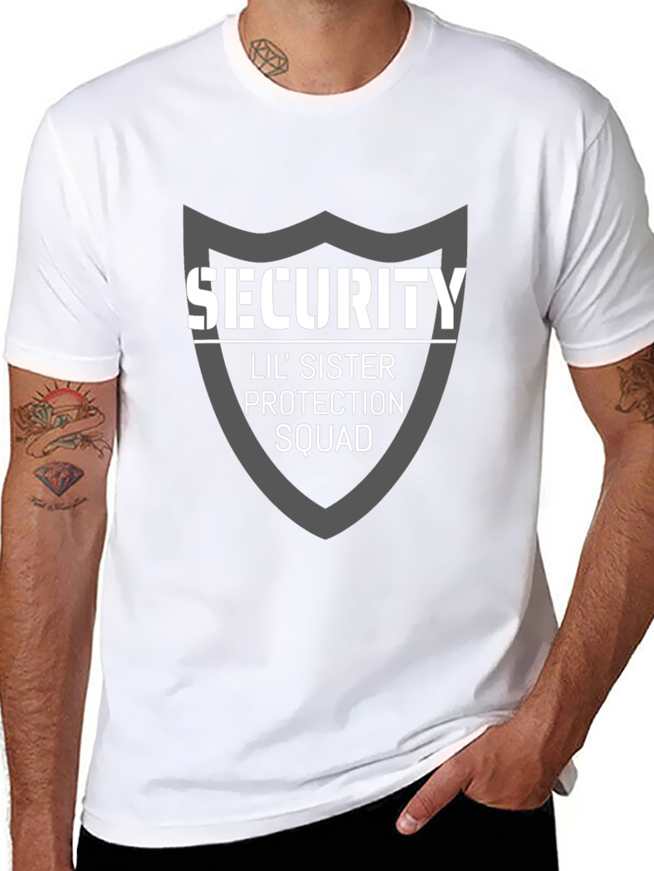 Security Lil Sister Protection Squad Graphic Tee
