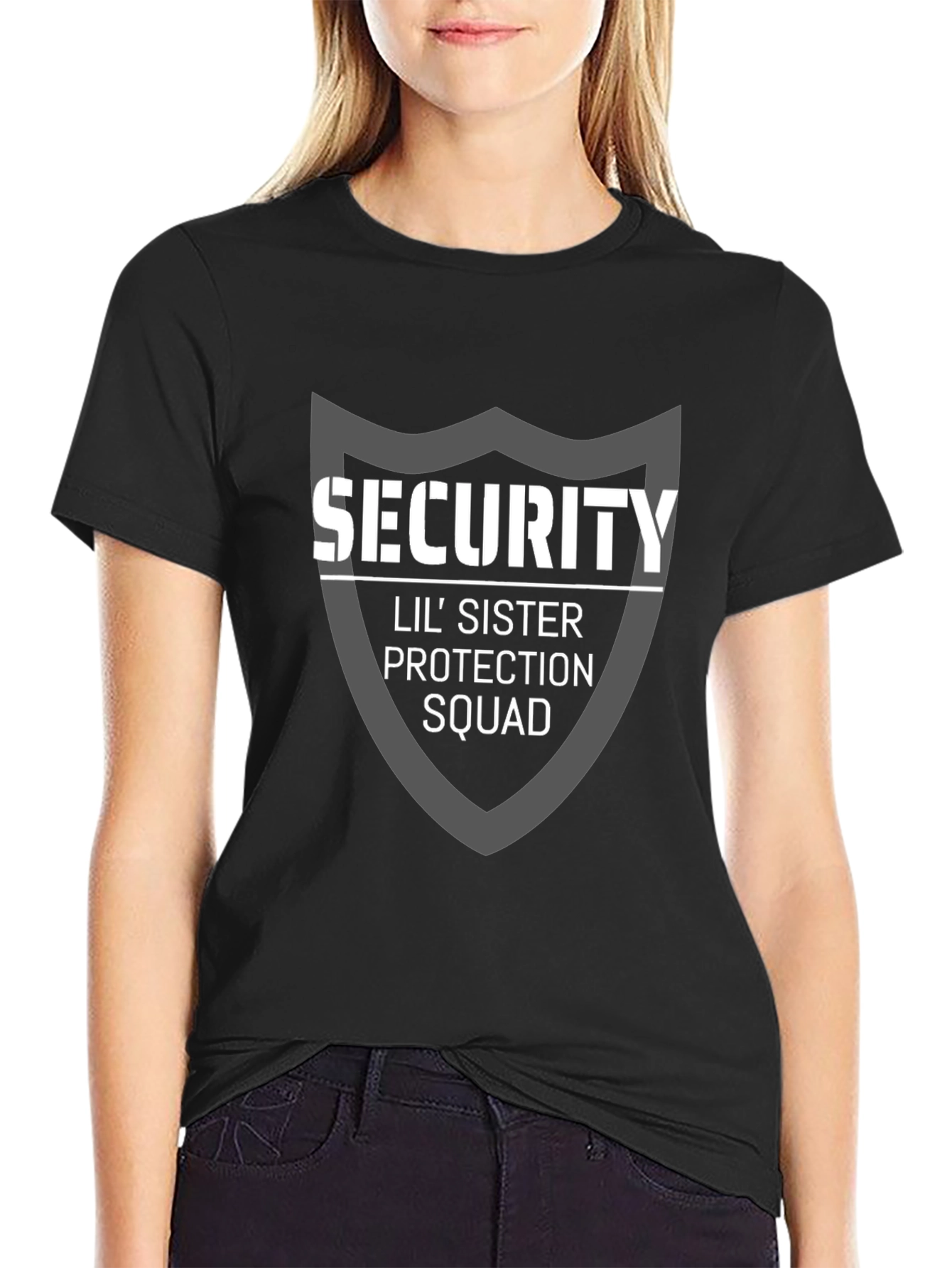 Security Lil Sister Protection Squad Graphic Tee