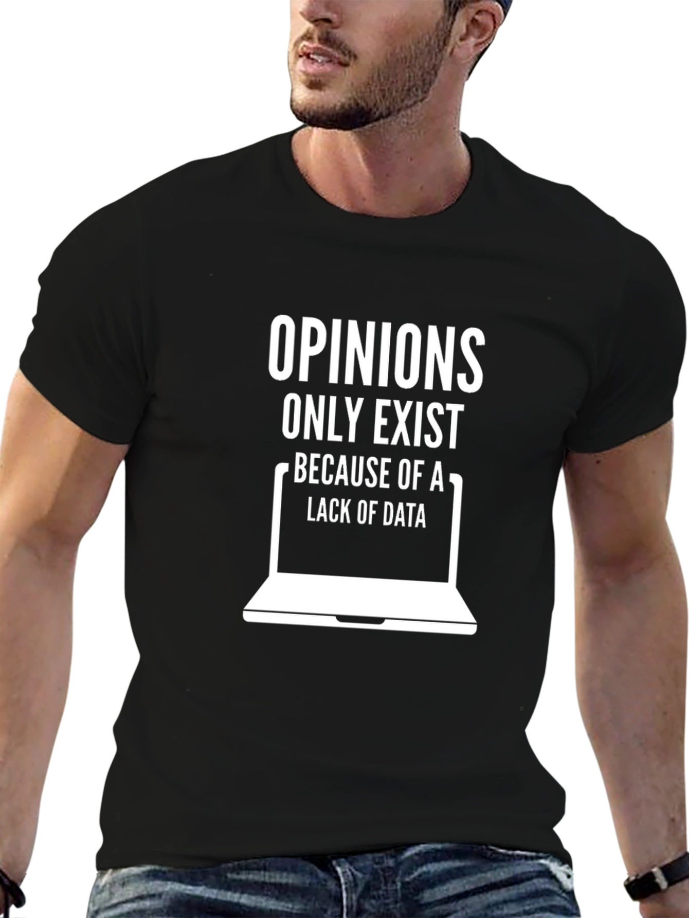 Data Humor T-Shirt: Opinions vs. Data