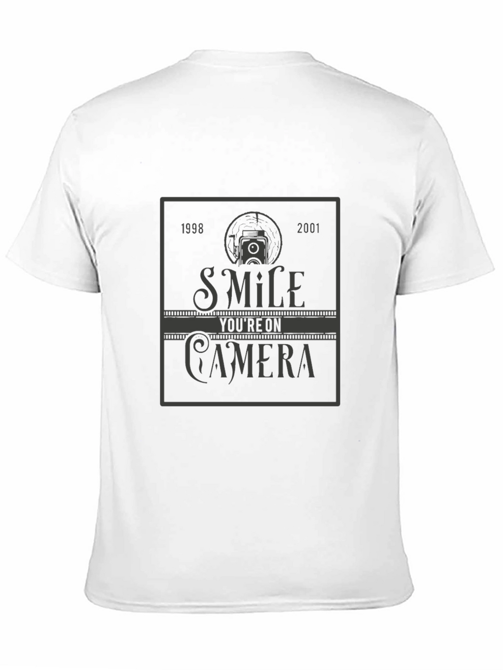 Smile Youre On Camera Black Graphic T-Shirt