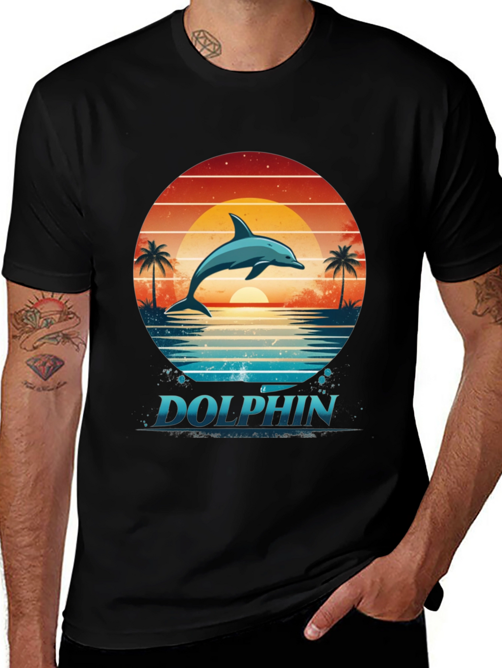 Dolphin Sunset Graphic Tee - Ocean Lovers T-Shirt