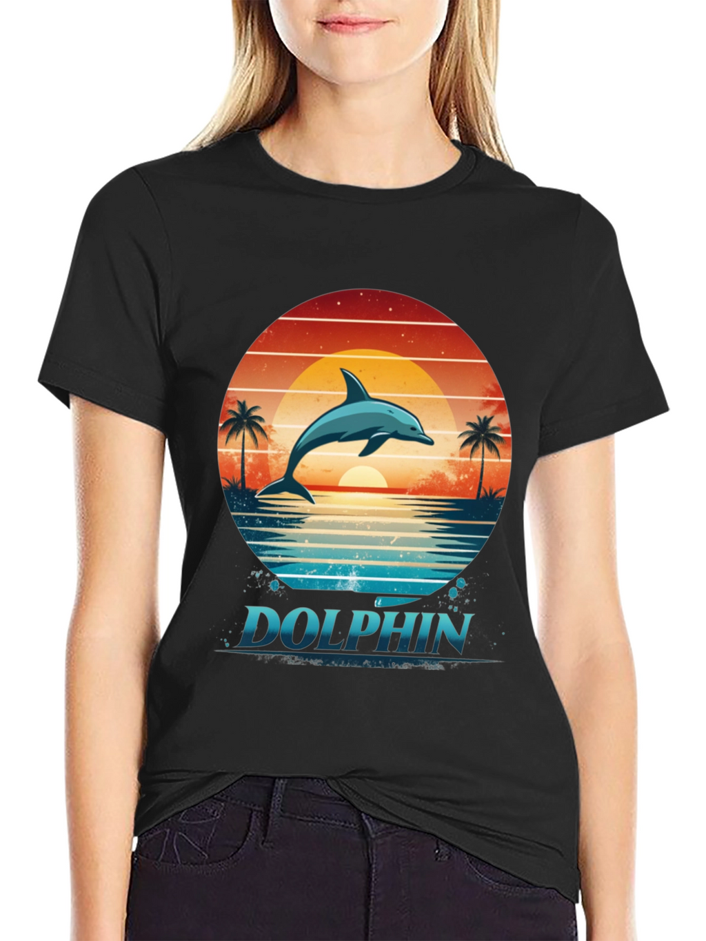 Dolphin Sunset Graphic Tee - Ocean Lovers T-Shirt