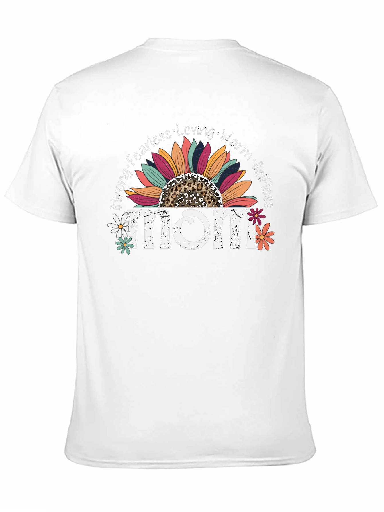 Mom Sunflower Graphic Tee - Strong Fearless Loving Warm