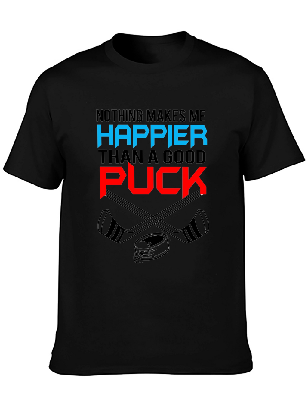 Hockey Fan Graphic Tee - Nothing Makes Me Happier