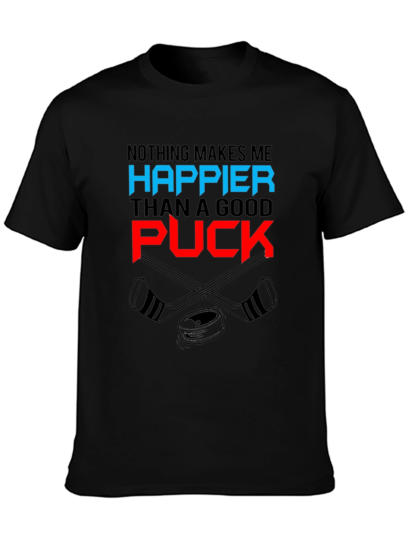 Hockey Fan Graphic Tee - Nothing Makes Me Happier