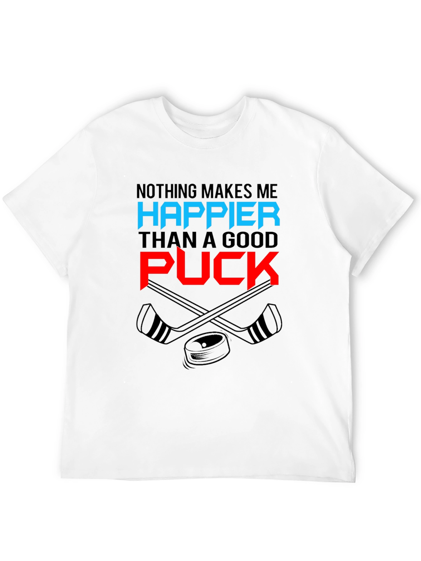 Hockey Fan Graphic Tee - Nothing Makes Me Happier