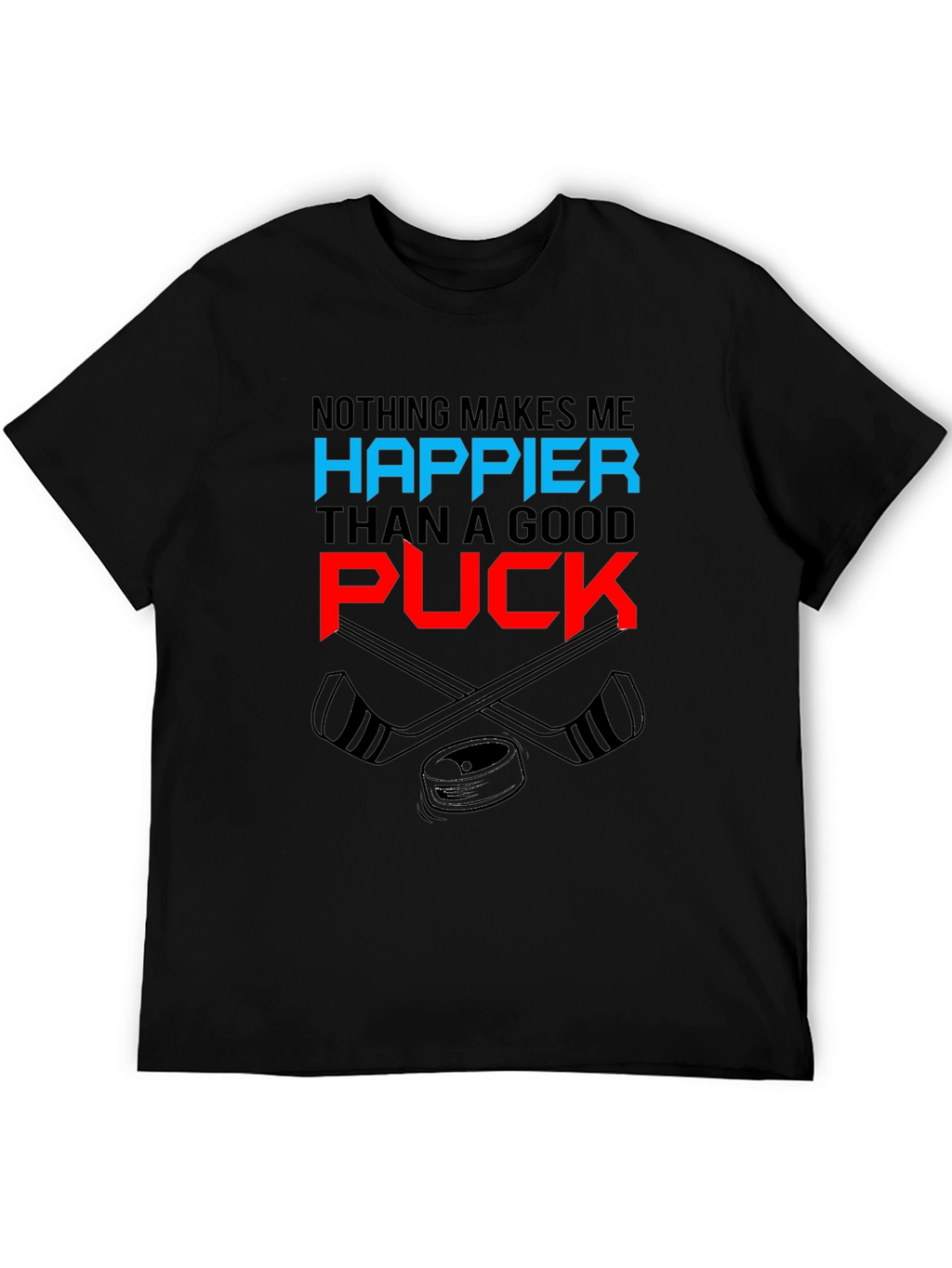 Hockey Fan Graphic Tee - Nothing Makes Me Happier