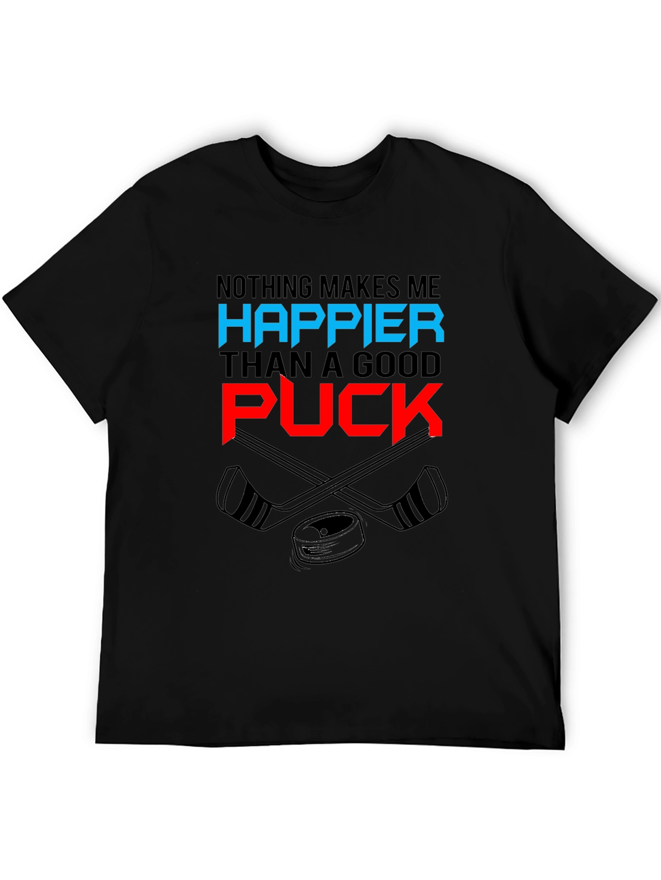 Hockey Fan Graphic Tee - Nothing Makes Me Happier