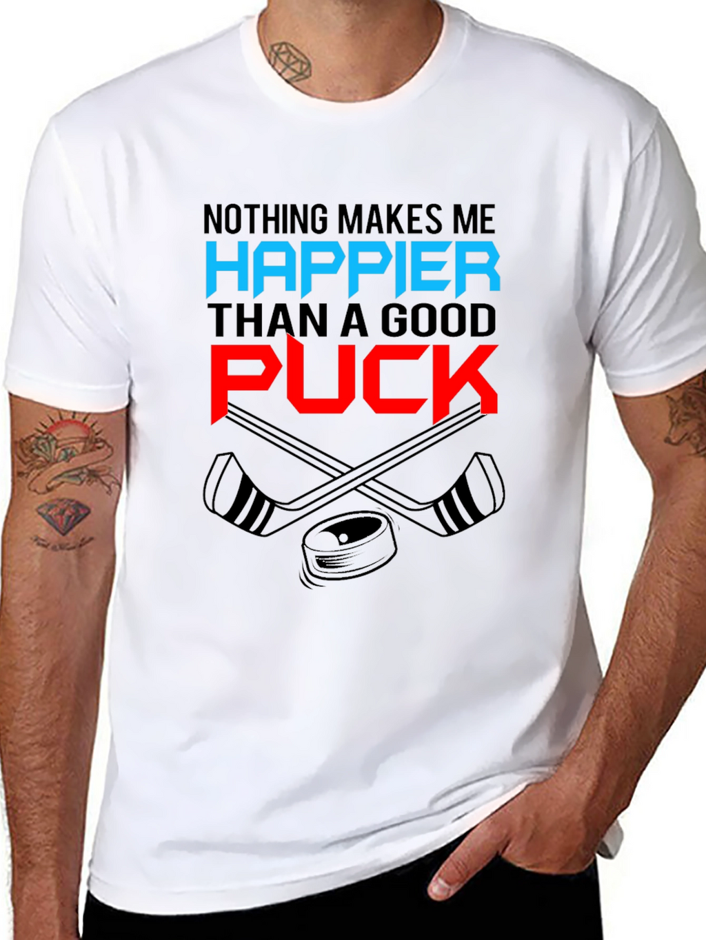 Hockey Fan Graphic Tee - Nothing Makes Me Happier
