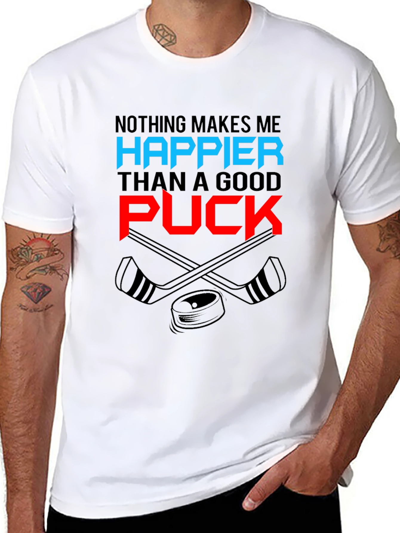 Hockey Fan Graphic Tee - Nothing Makes Me Happier