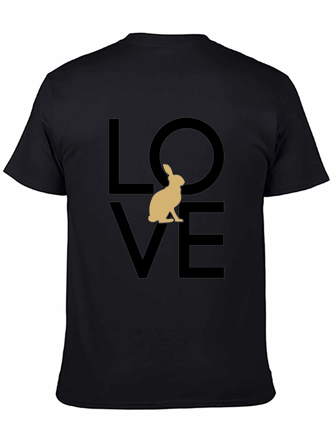 Love Rabbit Graphic Tee - Black Casual Shirt