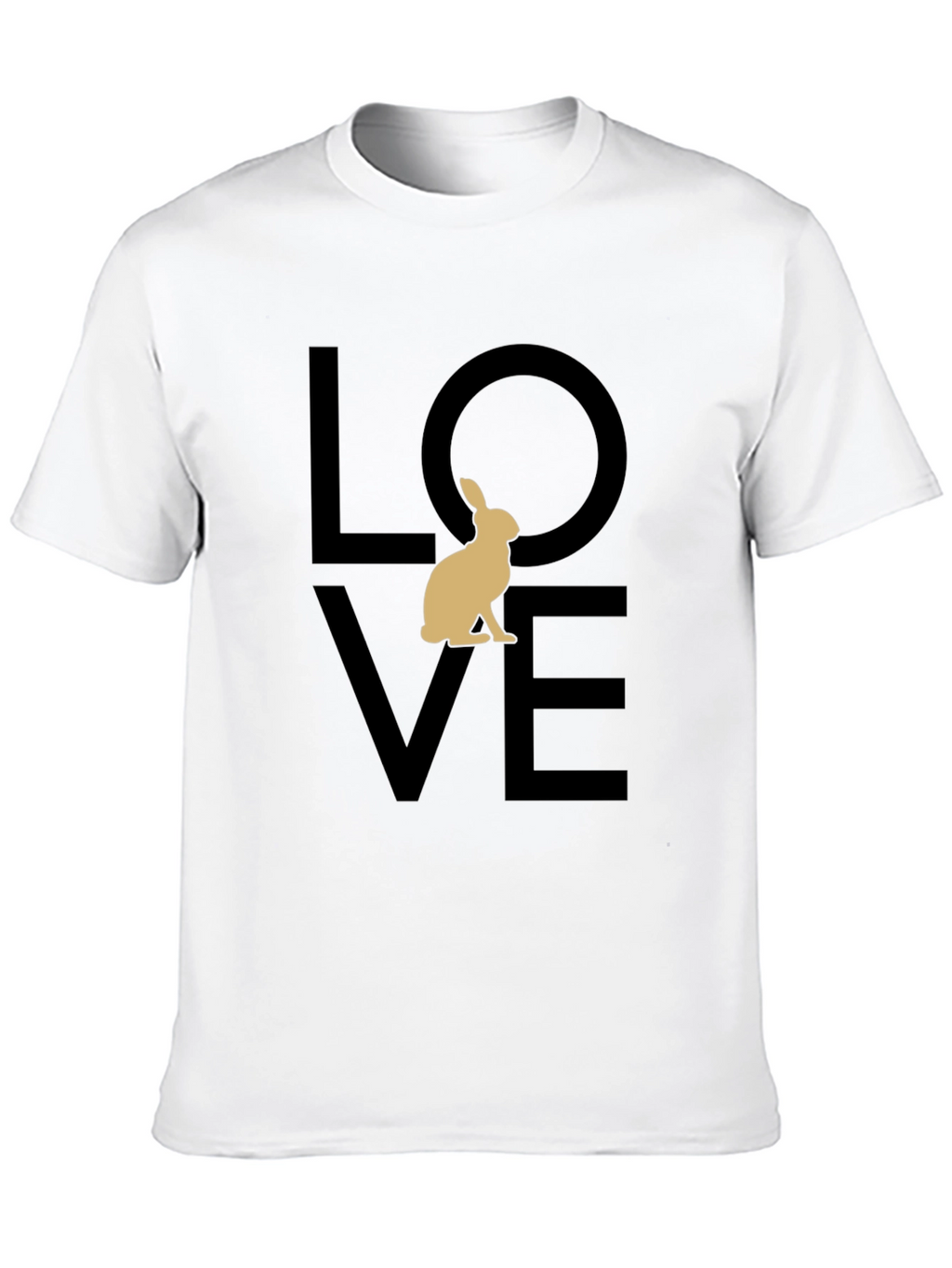 Love Rabbit Graphic Tee - Black Casual Shirt