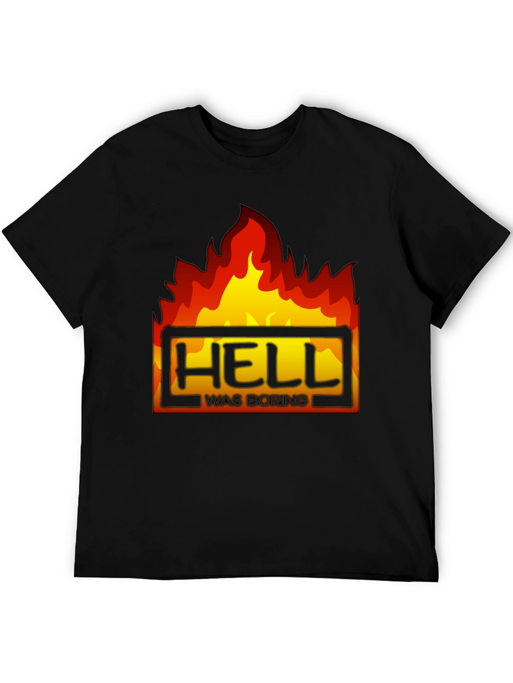 Hell Was Boring Graphic Tee - Black T-Shirt